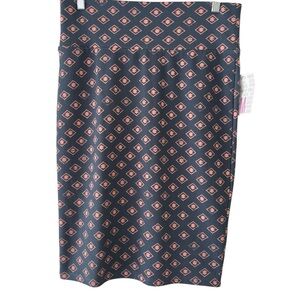 LuLaRoe blue and Coral Geometric Pencil Skirt